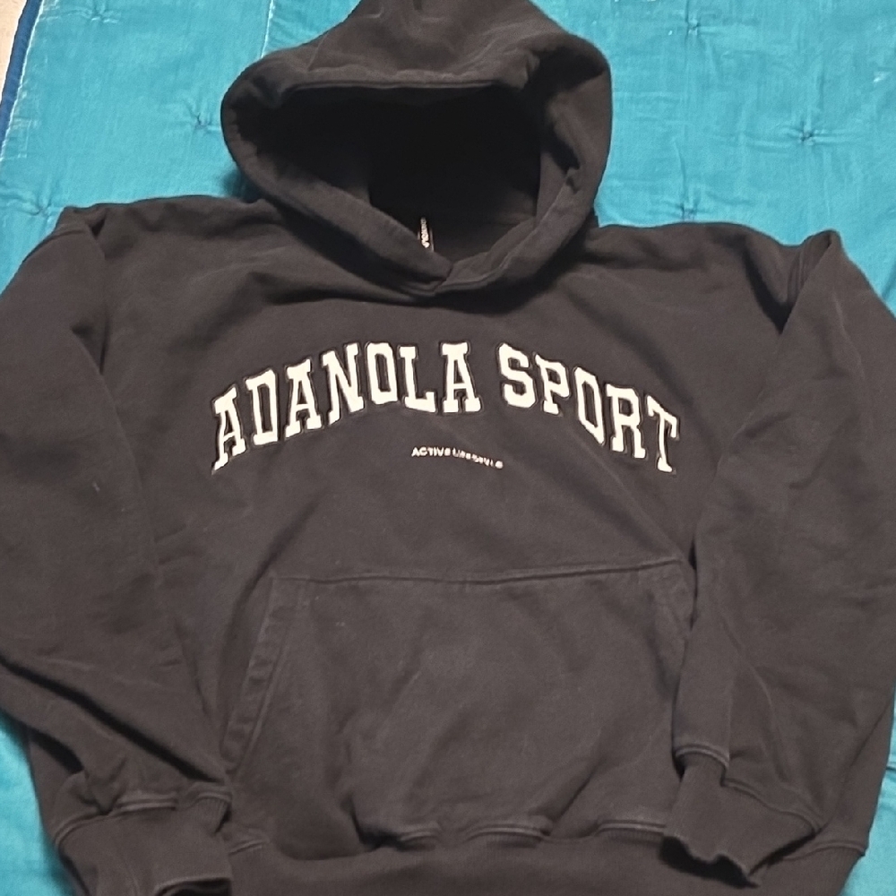 Adanola Oversized Sport Black Hoodie *RARE*